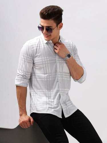 Image of BULLMER Trendy Regular Fit Striped Causal Full Sleeve Shirt for Men.