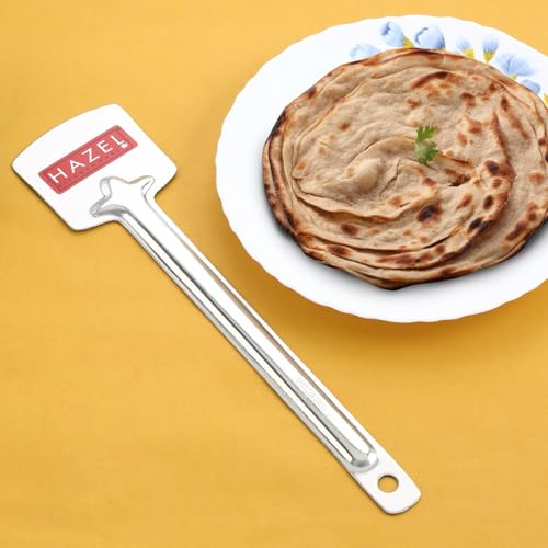 Image of HAZEL Stainless Steel Dosa Turner Spatula | Tavetha Palta with Long Handle for Roti, Chapati, Uttapa, Pancakes & More | Durable Kitchen Utensil