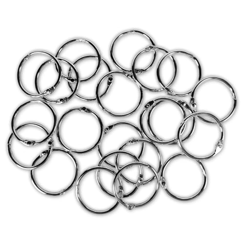 Binder Rings GCYQOOD 30 Pack 1 Inch Silver Metal Book Rings, Nickel Plated Steel Binder Rings, Sturdy Book Rings，for Office，Index Cards, Keychain Key Rings (30, 1 inches)