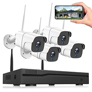 Wireless Security Camera System with 2TB HDD 8CH 4K NVR & 4X 2MP Night Vision WiFi Cameras – Expandable to 8 Cameras, Indoor/Outdoor Security, Motion Detection Alerts, H.265+ Encoding, 24/7 Recording
