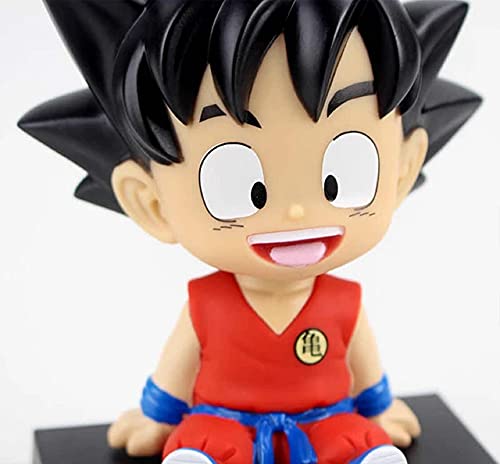 Image of Super Hero Goku Orange Rubber Action Figure Limited Edition DBZ Bobblehead with Mobile Holder for Car Dashboard, Office Desk & Study Table,15 X 10 cm
