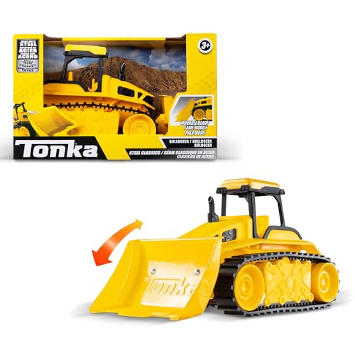STRUTTURA IN ACCIAIO CON FUNZIONI DI LAVORO - Realizzato con parti in acciaio resistenti e funzioni di lavoro realistiche, il bulldozer Tonka Mini Steel Classics è pronto per un intenso divertimento di costruzione.