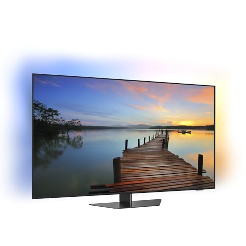 Philips Ambilight 55OLED809 4K OLED Smart TV - 55-Zoll Display mit P5 AI Perfect Picture, Ultra HD Google TV, Dolby Vision und Dolby Atmos Sound - Funktioniert mit Alexa und Google Sprachassistent