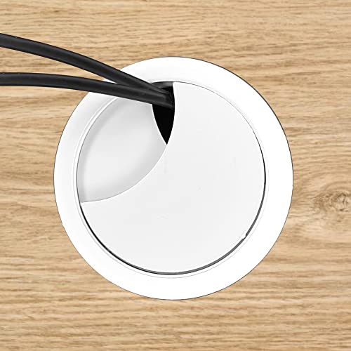 cyclingcolors 2x Kabeldurchführung 58mm Möbel Büro Kabeldurchlass Kabelführung Kabelauslass Kabeldose Kunststoff (Grau)