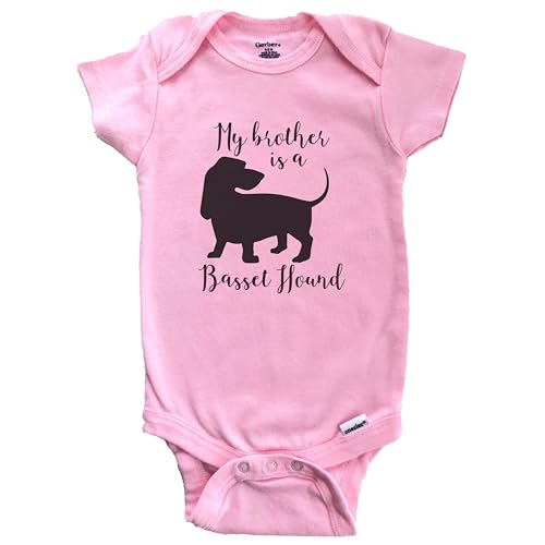 My Brother is A Basset Hound Cute Dog Baby Bodysuit - Basset Hound One Piece Baby Bodysuit (100% Cotton)