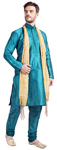 Maple Clothing Men's Art Silk Indian Kurta Set Wedding Wear Clothing4