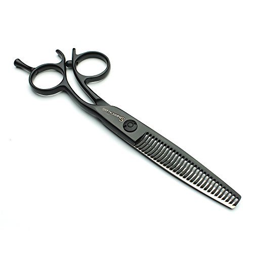 Ciseaux de coiffeur professionnels 6 pouces 440C noir pour désépaissir les cheveux - 6