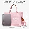 Ausing Grand Sac Cabas Femme Sac Multifonction pour Travail Voyage Shopping Tote Bag Élégant avec Compartiments Organisés Résistant et Léger Rose #5