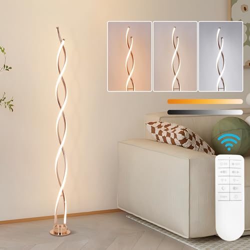 ADISUN 31W Modern Floor Lamp, LED Spiral Floor Lamp for
