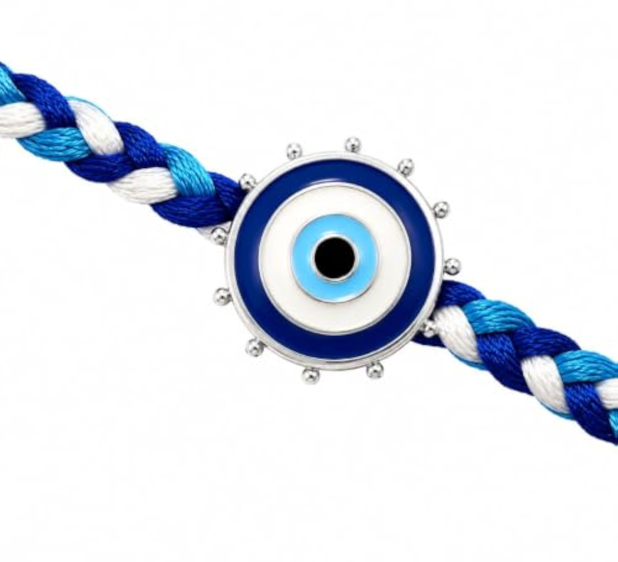 925 Sterling Silver Evil Eye Rakhi Pendant, Enamel Design