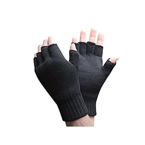 Heat Holders – Mens Winter Warm 2.3 TOG Fleece Lined Insulated Knit Thermal Fingerless Gloves