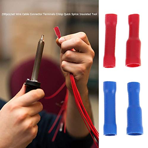200Pcs/lot Assorted Insulated Electrical Wire Cable Terminals Crimp Connector Spade Set For Auto Industry - (Color: 520pcs)