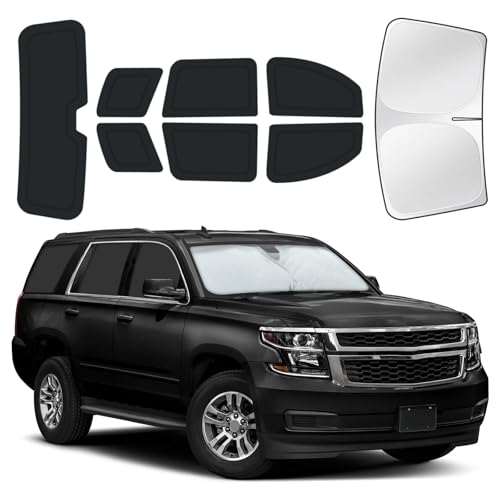 Image of for Chevrolet Tahoe 2015-2020 Car Window Shades, 8pcs Privacy Sun Shade Set for Front Windshield Side and Rear Windows, Full Window Covers Keeps Vehicle Cool for Camping Napping