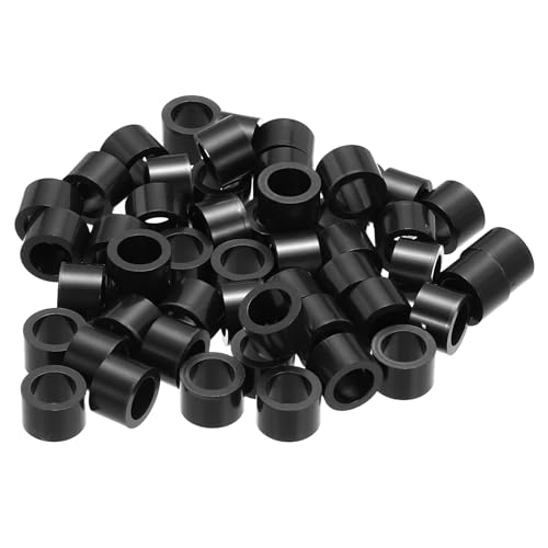 PATIKIL 50個M4 A B SスペーサーM6 x 9mm OD x 6mm Lプラスチックラウンドスペーサーワッシャー黒スタンドオフナットノンスレッドスクリューボルト電気アウトレット