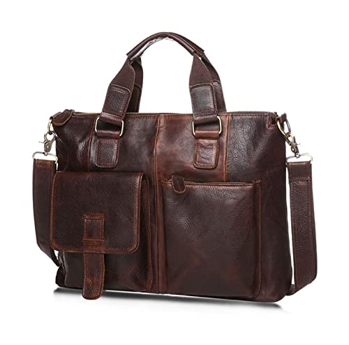 Laptop Bag Briefcase Handbag Messenger,Vintage Leather Shoulder Bag 15Inch Laptop Satchel Handbag3