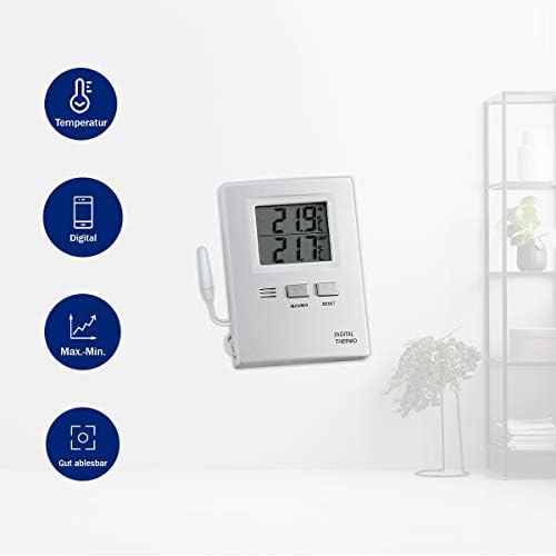 Green Wash Ltd TFA Dostmann Digital Indoor-Outdoor Thermometer, Multi-Colour, 9.9 x 12 x 2.6 cm