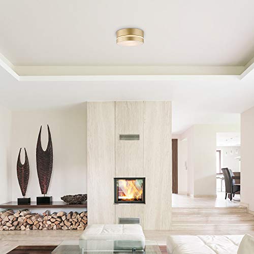 Globe Electric 60754 2-Light Flush Mount Ceiling Light, Soft Gold, Inner Frosted Shade, Ceiling Light Fixture, Light Fixtures Ceiling Mount, Bedroom Lights For Ceiling, Dining Light Fixture #TOP5