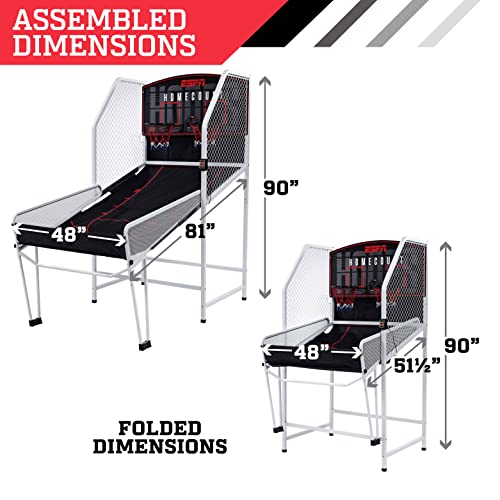 ESPN 2-Player Indoor Basketball Arcade Game Premium (Steel Cage and Frame) with LED Scoring, 8 Game Options, Arcade Sound Effects