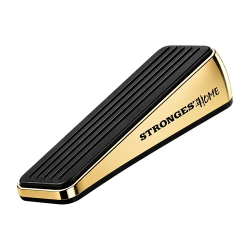 Image of STRONGEST HOME Door Stoppers for Bottom of Door - Heavy Duty Metal Rubber Stopper, Non-Slip Door Stop for Heavy Doors Gold 1 PC