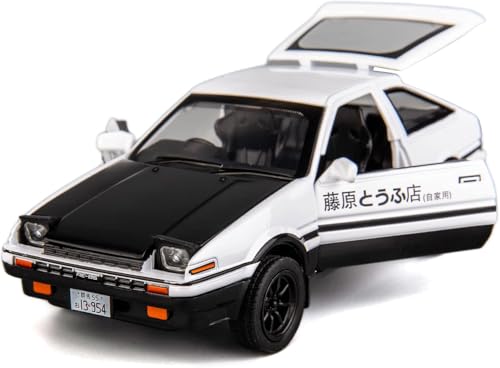 BDTCTK 1/32 AE86 Initial D Model Car, Zinc Alloy Pull Back Toy car with Sound and Light for Kids Boy Girl Gift(Black)