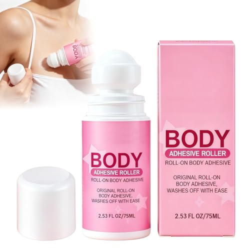 Dmrbiy 75 ML Colles Peau Vetement, Roll-on Ruban De Vêtements Liquide Adhésif Doux pour La Peau, Transparent Et Invisible, pour Bretelles, Jupes, Collants, Tous Types De Tissus