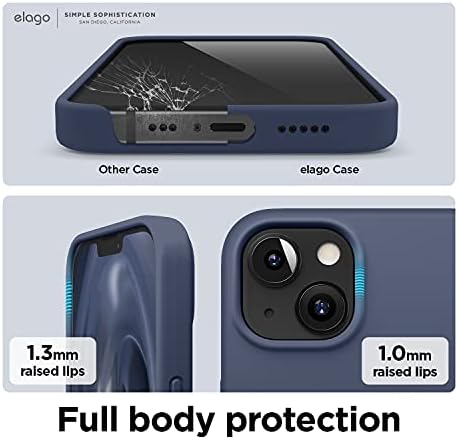elago Magnetic Silicone Case Compatible with iPhone 13 Case (6.1") Compatible with MagSafe, Built-in Magnets, Premium Silicone, Protective Cover, Compatible with MagSafe Accessories (Jean Indigo)
