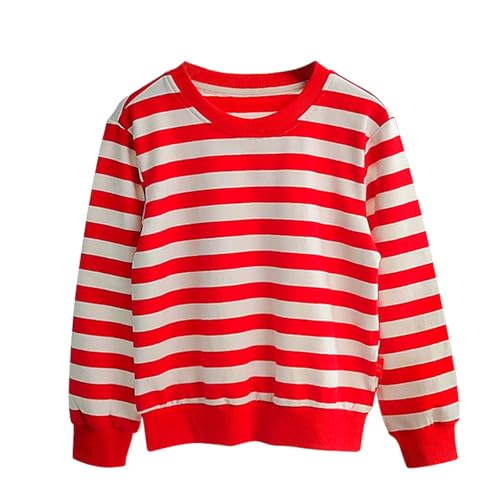 Toddler Kids Boys Girls Stripe Pullover Sweatshirt Long Sleeve Sports Tops