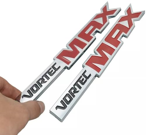 Image of 3Pcs Vortec MAX High Output Emblems Car Badges 3D Decal Replacement for Silverado (Chrome /Red)