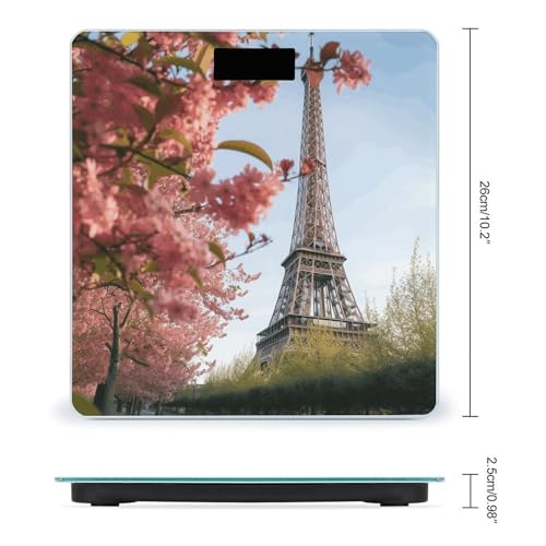 Báscula Digital de Baño FekiLoot con Diseño Torre Eiffel miniatura 2