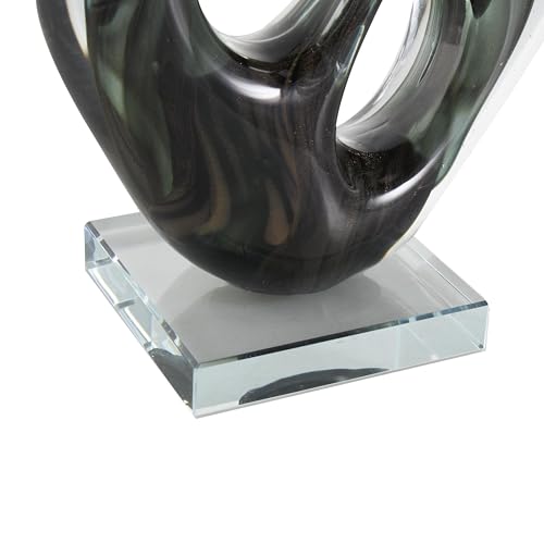 Escultura Decorativa de Vidrio Abstracta Verde 7x4x13 pulgadas miniatura 4