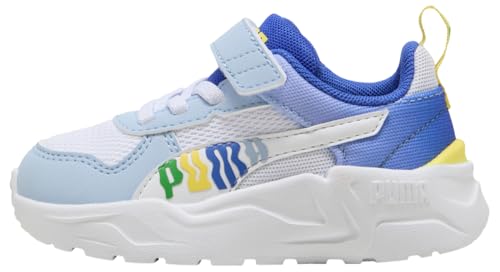 PUMA Tenis Unisex para bebé Trinity 2 LT Come ON AC+ INF, Color Azul montaña Nieve, Blanco y Merengue limón, Talla 8.5 UK Niño, Snow Mountain Blue Puma White Lemon Merengue, 26 EU