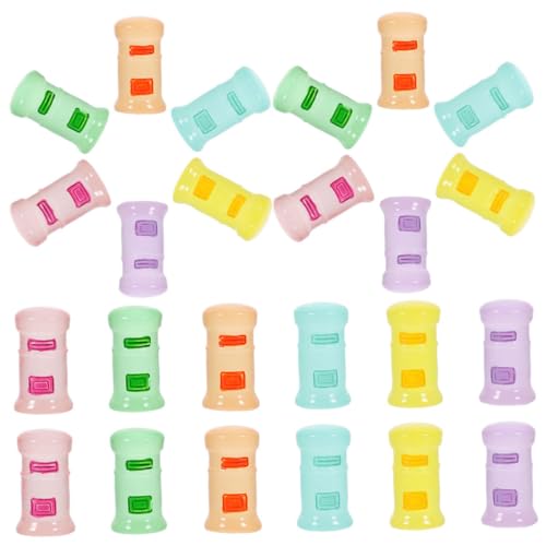 Yardenfun 60pcs Resin Mini Mailboxes DIY Mailbox Statue Micro Landscape Decor Night-Light for Boys and Girls