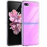 Newseego for Samsung Galaxy Z Flip Clear Case, [Slim Thin] Crystal Hard PC and Soft TPU Bumper Shockproof Anti-Scratch Transparent Case for Samsung Galaxy Z Flip-Clear
