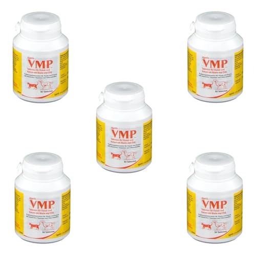 Zoetis VMP Tabletten | 5er Pack | 5 x 50 Tabletten | Für Hunde und Katzen | Ergänzungsfuttermittel mit Proteinen und Mineralstoffen | Für säugende und tragende Muttertiere