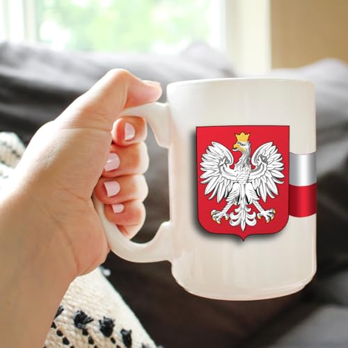 Taza de Cerámica Blanca 15oz con Bandera de Polonia miniatura 3