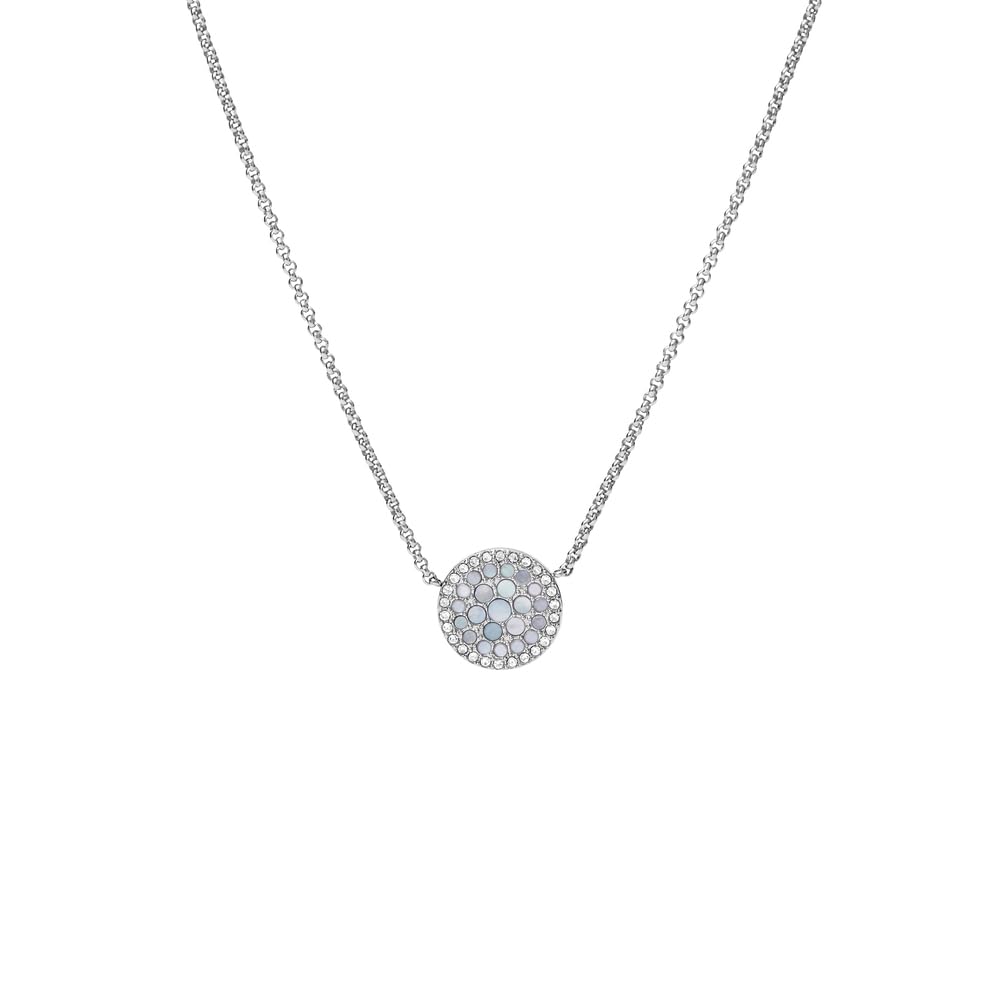 Fossil Necklace for Women Vintage Glitz, Length: 40 cm + 5 cm extension Silver Stainless Steel Necklace, JF03224040