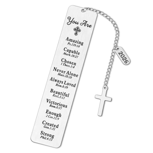 Bible Bookmark Kaluofan 2026 Christian Bookmarks for Women Bookmarks for Women Baptism Gifts for Girl First Communion Gifts for Girls Back to School Coming of Age Gifts Graduation Gifts