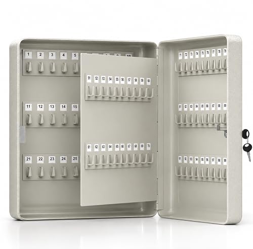 Landlord Direct Supplies LDS Large Key Cabinet Wall Mounted (100 Keys) Key Box Includes 100 Indexing Numbers & Mounting Harware - Ideal Key Cupboard for Home Office Garage & Warehouse