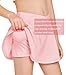 Girls Tennis Skirt with Pockets Shorts Crossover High Waisted Athletic Skorts Workout Golf Running Skirts Pink
