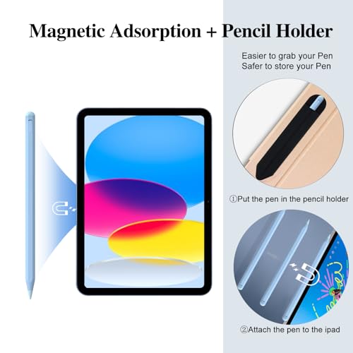 Image of Stylus Pen for iPad11&10thGen,14Mins Faster Charge, with Pencil Holder,Palm Rejection, Tilt Sensitivity, for iPad Air11&13-inch(M3 /M2), iPad Pro 11&13-inch (M4),iPad 6-11th,iPad Pro 11 /12.9 inch