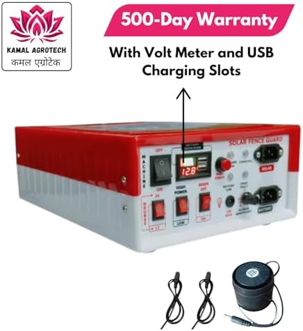 Kamal Agrotech zhatka Machine Solar Fence Protector Kit, 15kV, 50 Acre Coverage, with Charger (Only Machine)