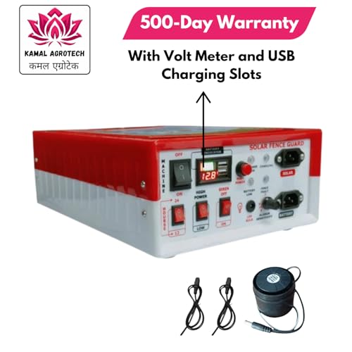 Kamal Agrotech zhatka Machine Solar Fence Protector Kit, 15kV, 50 Acre Coverage, with Charger (Only Machine)