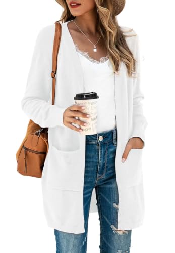 Image of TASAMO Cardigan Sweaters for Women Long Sleeve Open Front Casual Knit Fall Coat Oversized Soft Outwear with Pockets