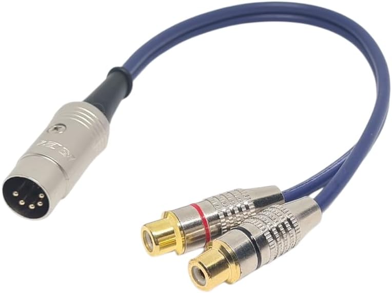 5 Pin DIN to 2 x RCA Phono Sockets Interconnect Cable for Naim/Quad