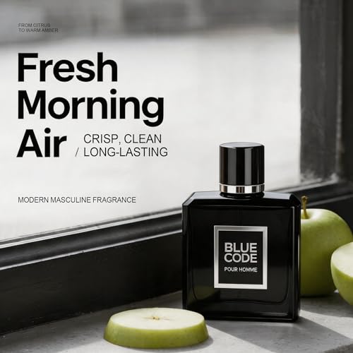 Image of AFLUXE Blue Code Eau de Parfum for Men, 3.4 Fl. Oz - Long Lasting Fresh Aquatic & Woody Fragrance, Intense Citrus & Lavender Men's Perfume