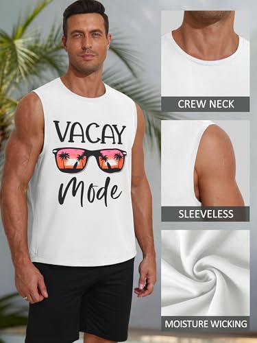 Gentlewarm Tank Tops for Men Palm Graphic Muscle Mens Shirts Casual Quick Dry Sleeveless Running Tank Top White — view 4