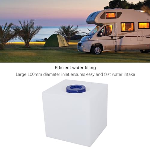 Image of KIMISS 8 Gallon RV Water Holding Tank for Trailer Boat Yacht Food Grade LLDPE Fresh Water Storage Container 12.8 x 12.4 x 12.0 Inches
