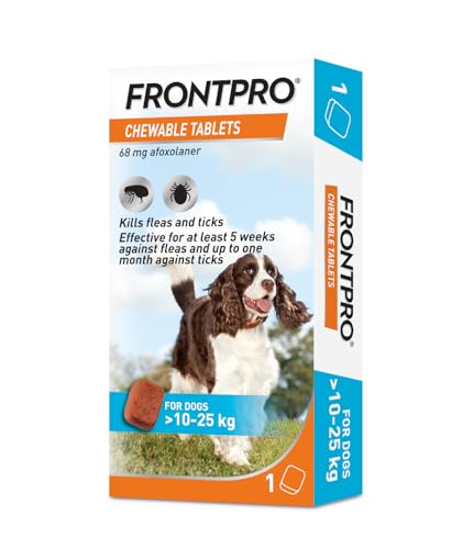 FRONTPRO Chewable Tablets Flea & Tick Treatment for Dogs (10-25kg) 1 Tablet Pack