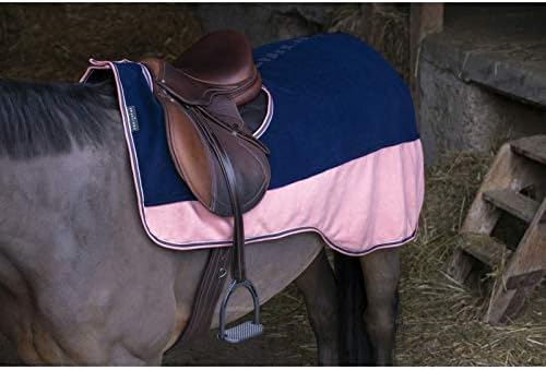 EQUITHÈME EXERCISE RUG RIDE ON HORSE RUG POLAR FLEECE (155 cm, Navy/Rose Pink)