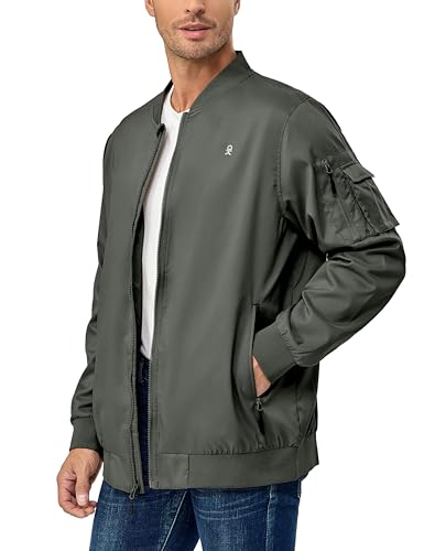 Image of Little Donkey Andy Men's Lightweight Bomber Jacket Causal Fashion Flight Windbreaker Fall Spring Outdoor Coat
